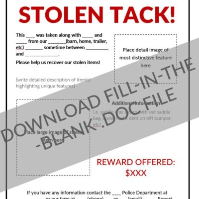 What to Do If Your Horse Trailer or Tack Are Stolen