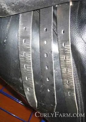 Billet straps on a saddle
