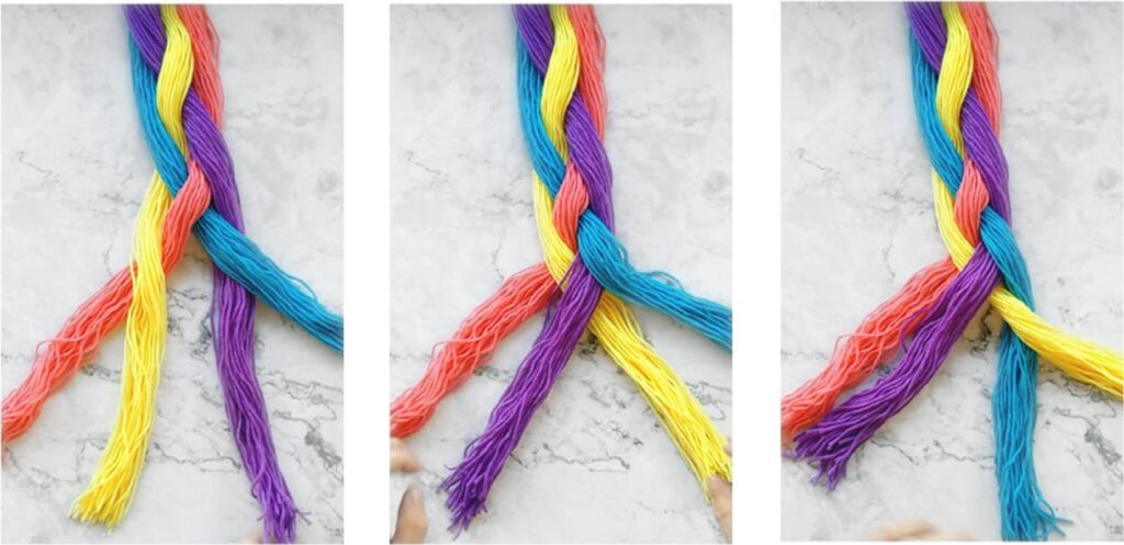 the easiest way to braid a four strand braid is with this learning method