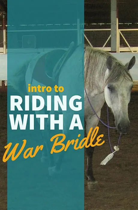 Riding a horse with a native american war bridle