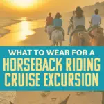 Horseback riding on the beach image with text